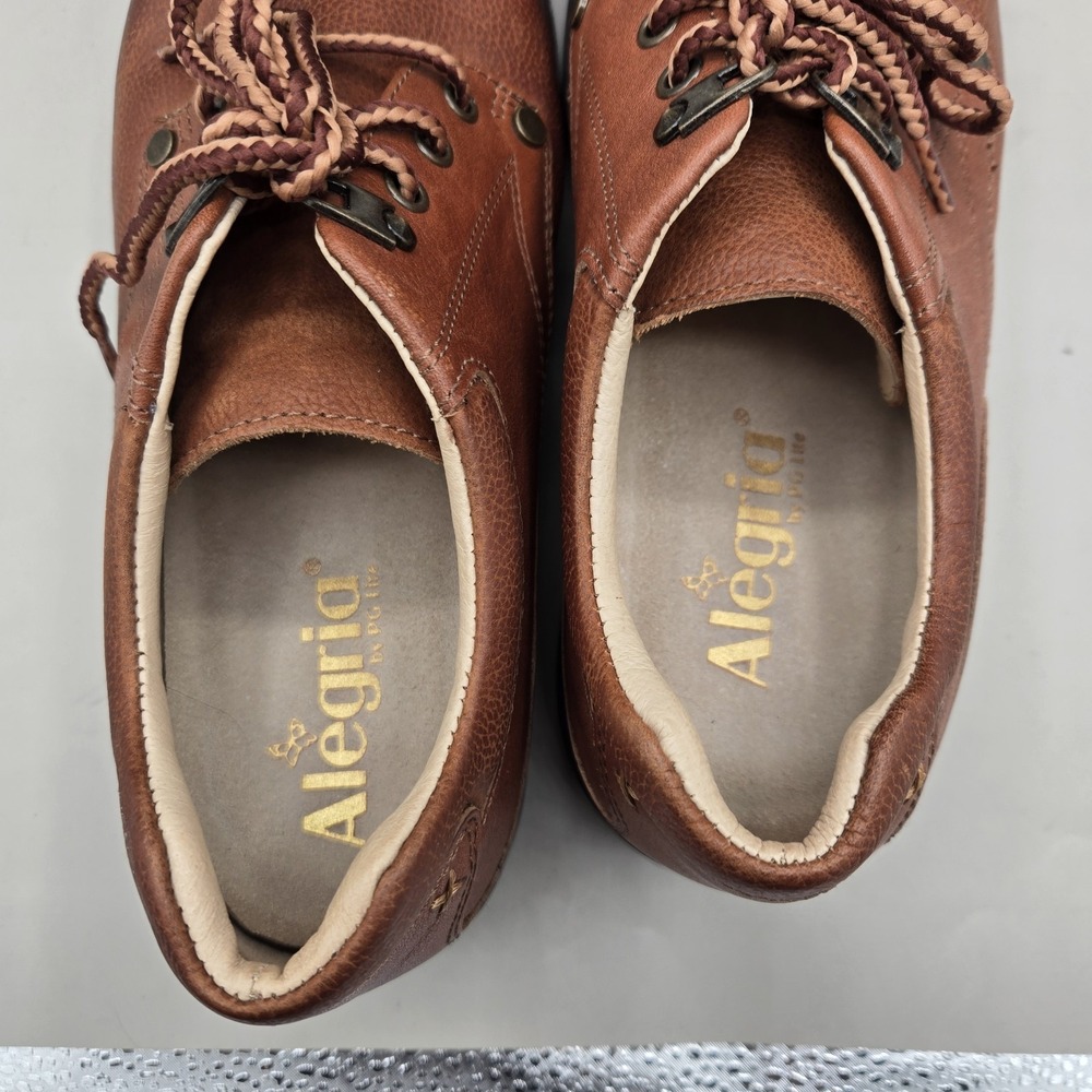 Alegria‎ Cheryl Che-647 Womens Cognac Leather Lace Up Boots Size 38 US 7.5 - Picture 7 of 8